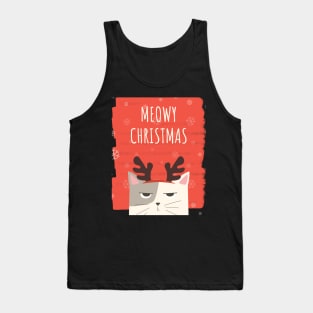 Meowy Christmas Funny Cat Christmas Tank Top